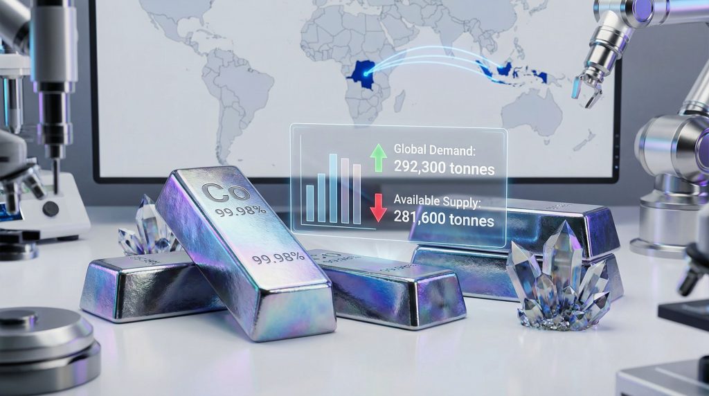 Cobalt market deficit 2026: demand vs. supply.