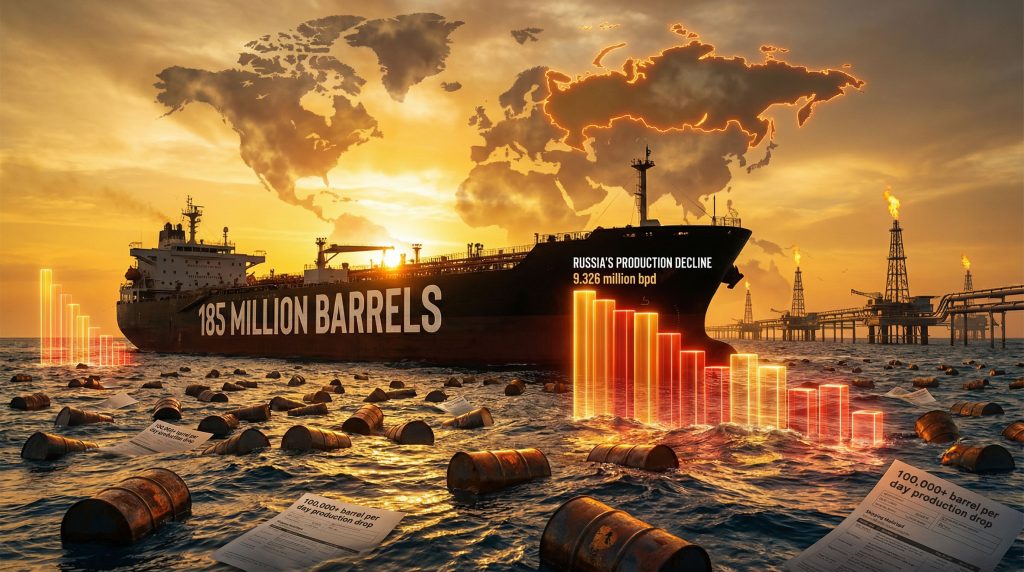 Russia's crude output plunge December visualized.