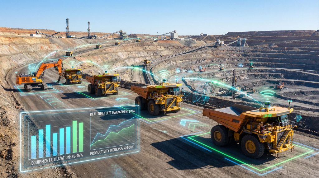 Autonomous mining operations with connected machinery.