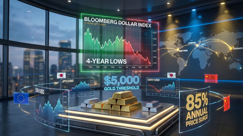Bloomberg Dollar Index shows US dollar decline.