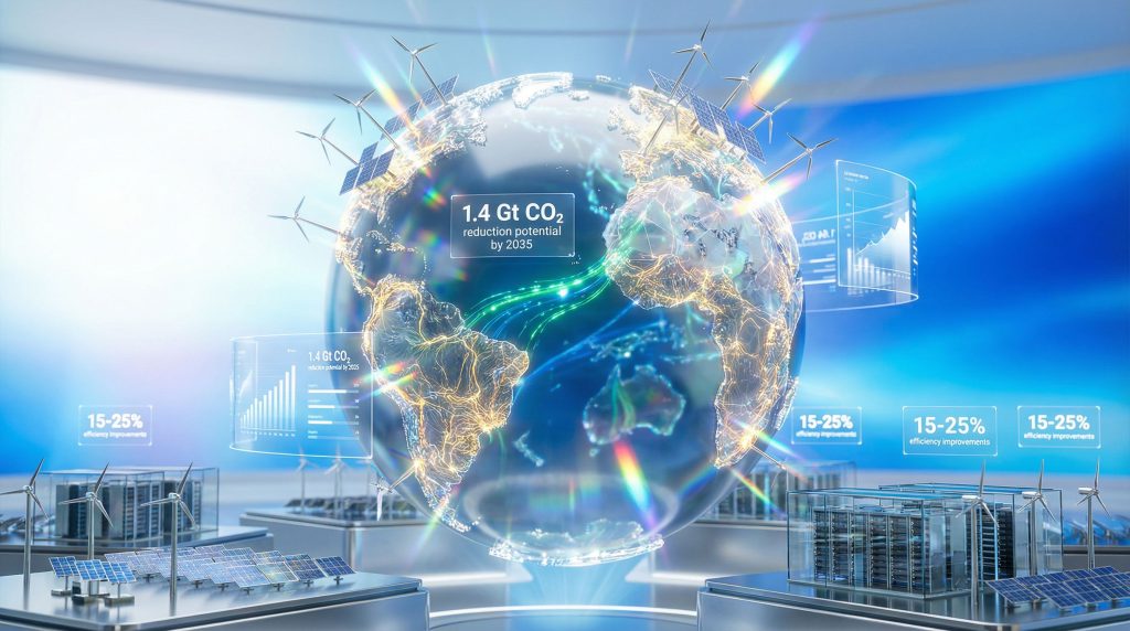 AI and clean energy transition visualization.