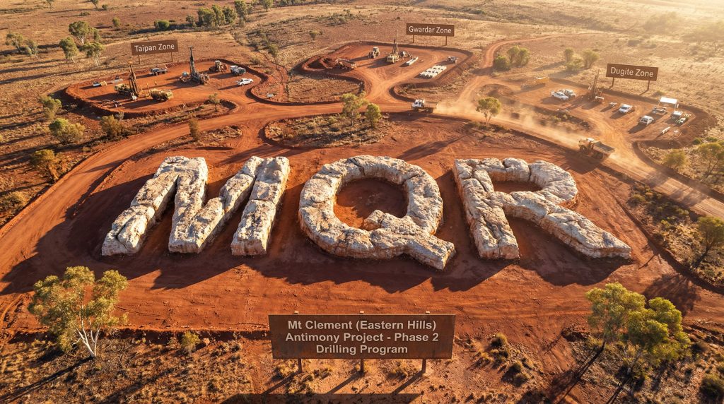 Marquee Resources Ltd-MQR-Mt Clement antimony project aerial view.