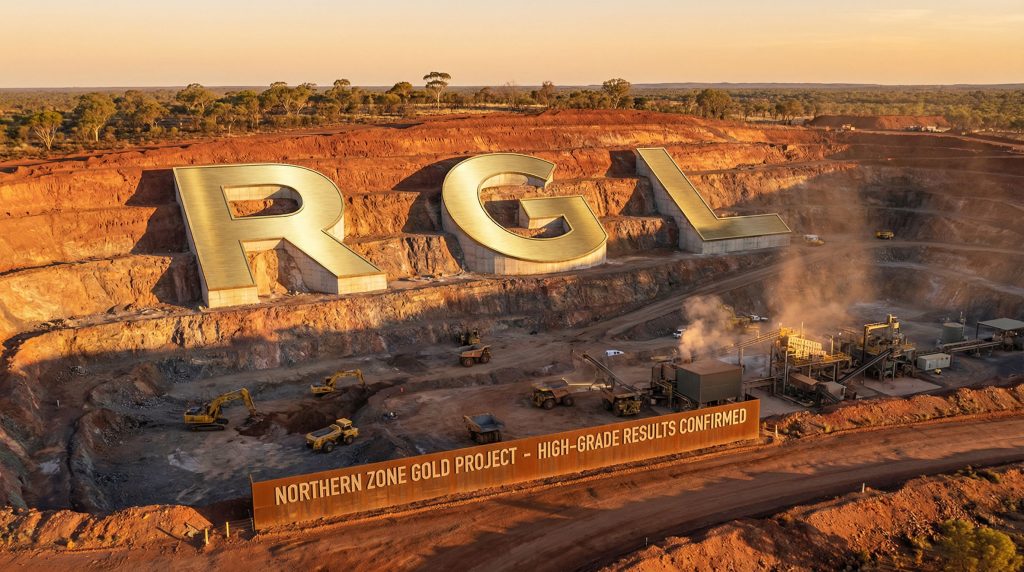 Riversgold Ltd-RGL-Rumble Gold: Mining site with machinery.