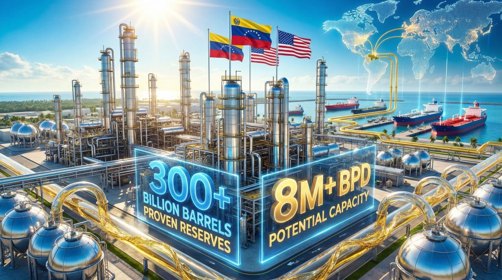 Venezuela oil infrastructure under USA influence.