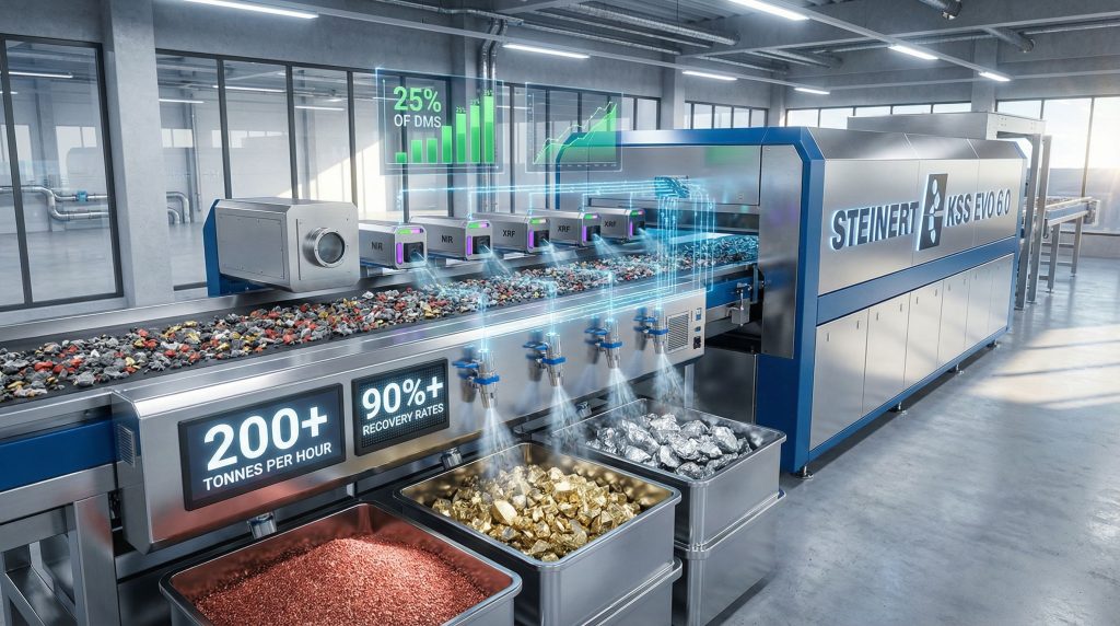 STEINERT sorting technology enhances material processing efficiency.