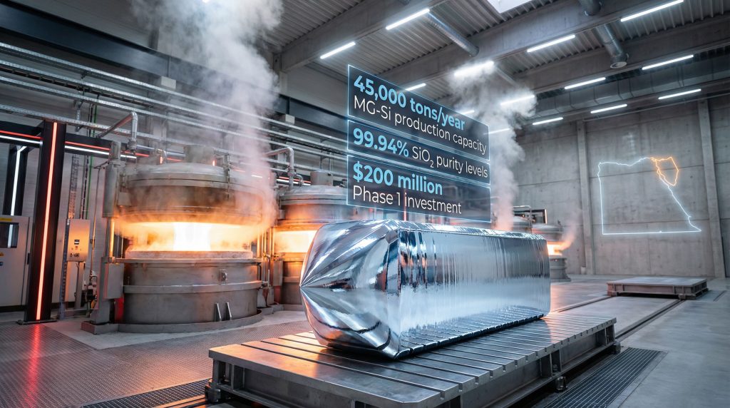 Modern facility showcasing metallic silicon production.