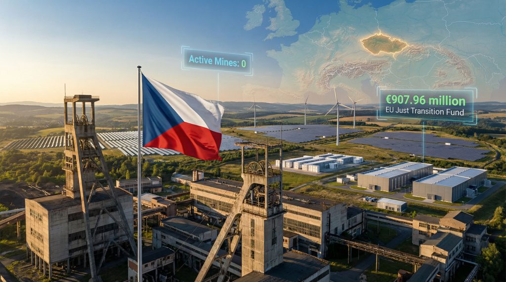 Czech coal mine closure with renewable energy transition.