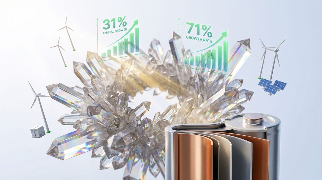 Lithium demand drives energy storage boom.