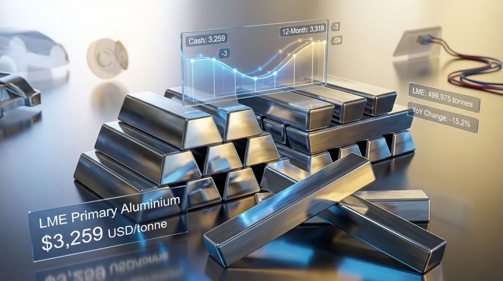 LME primary aluminium price increase visualized with bars.