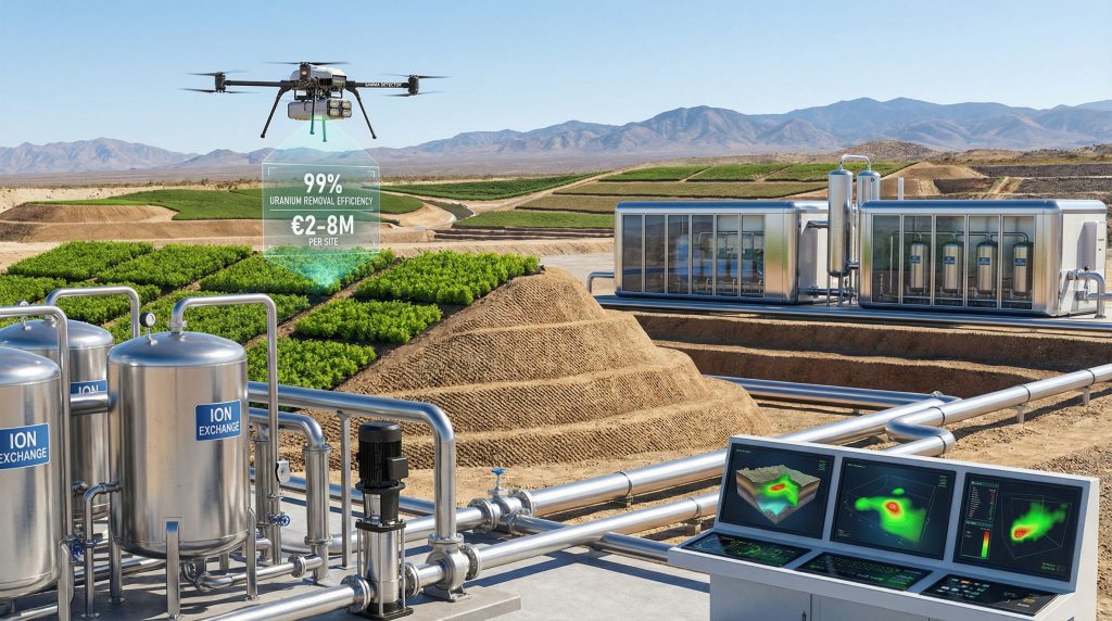 Drone monitoring uranium legacy site remediation.