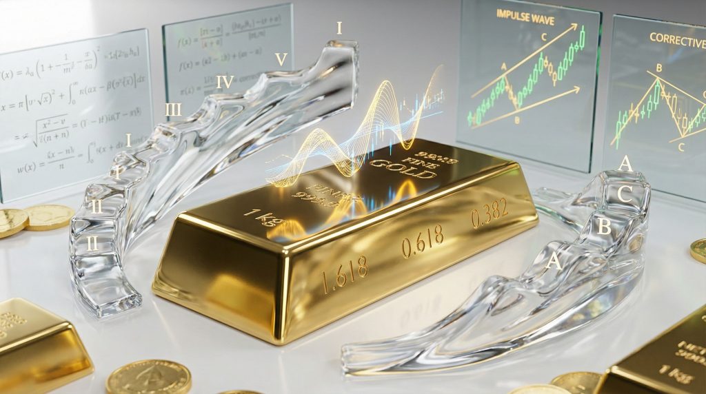 Gold market Elliott Wave analysis depiction.
