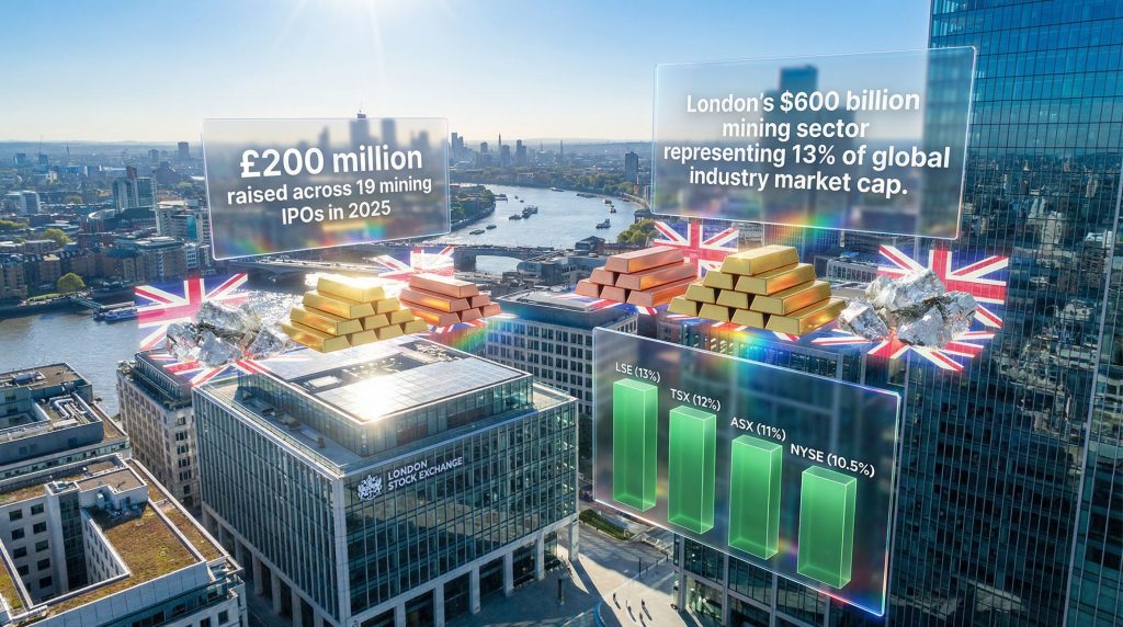 London Stock Exchange mining IPOs financial growth.