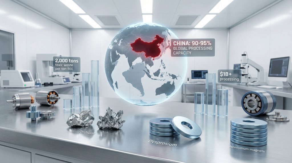 Rare earth supply chain challenges visualization.