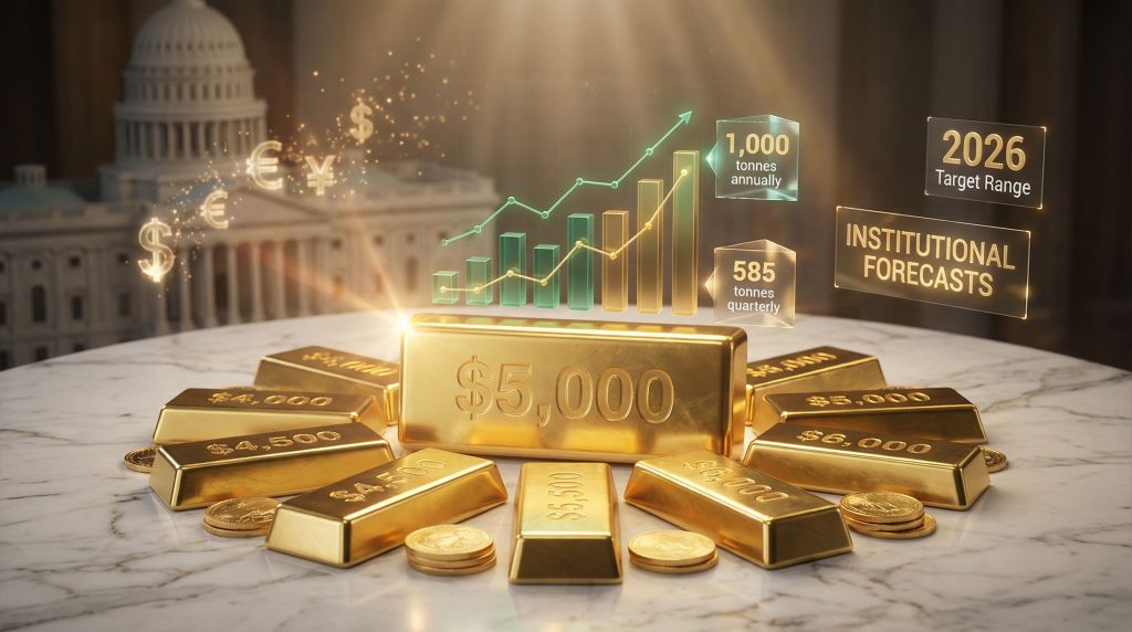 Gold price forecast with $5,000 projections.