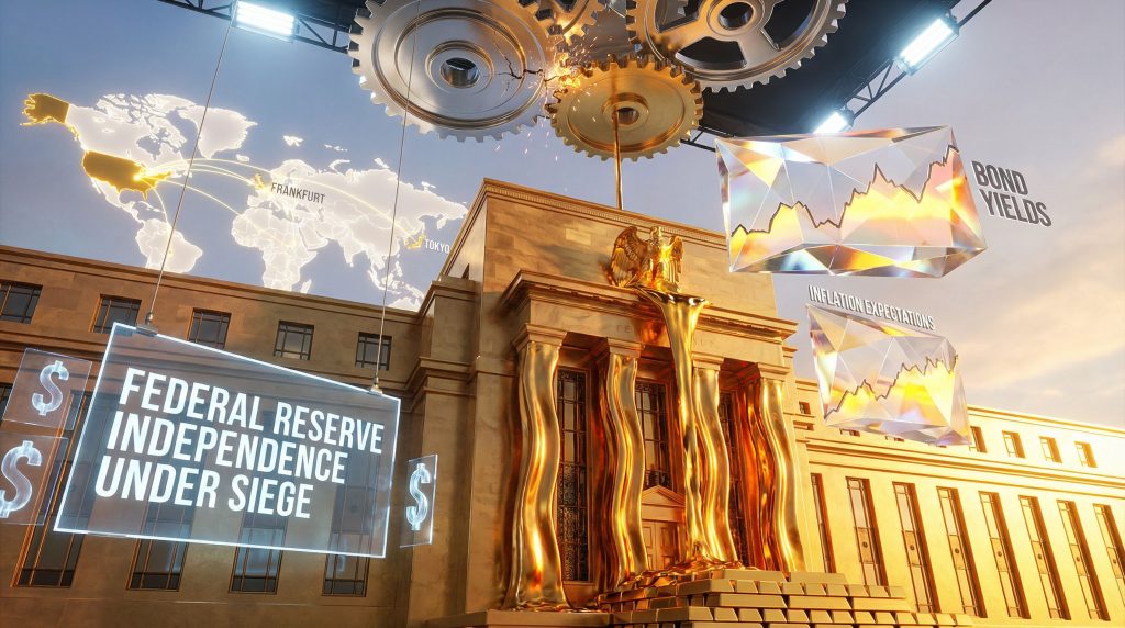 US Fed independence threatened by external pressures.