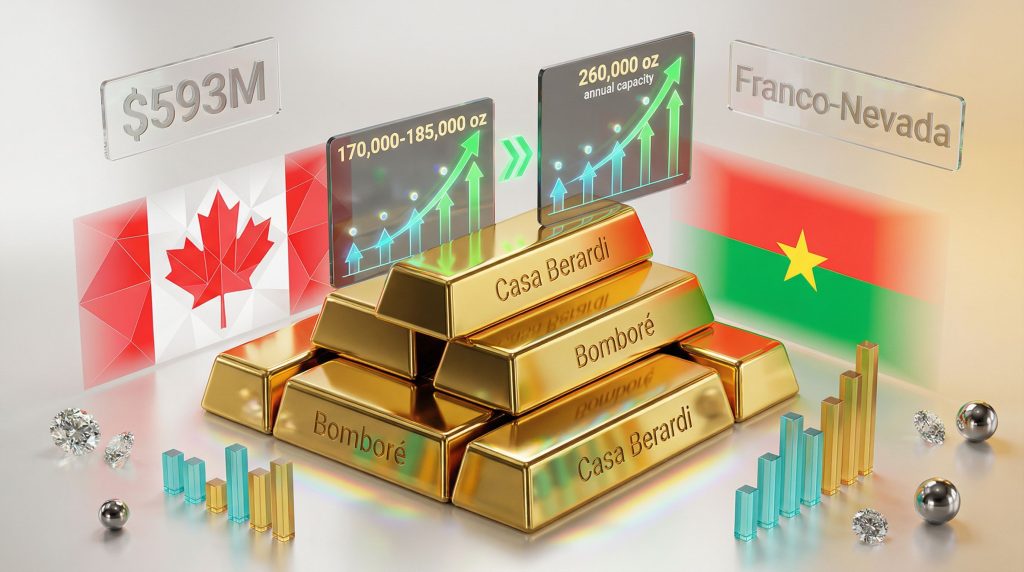 Orezone Gold Canada expansion visualized with gold bars.