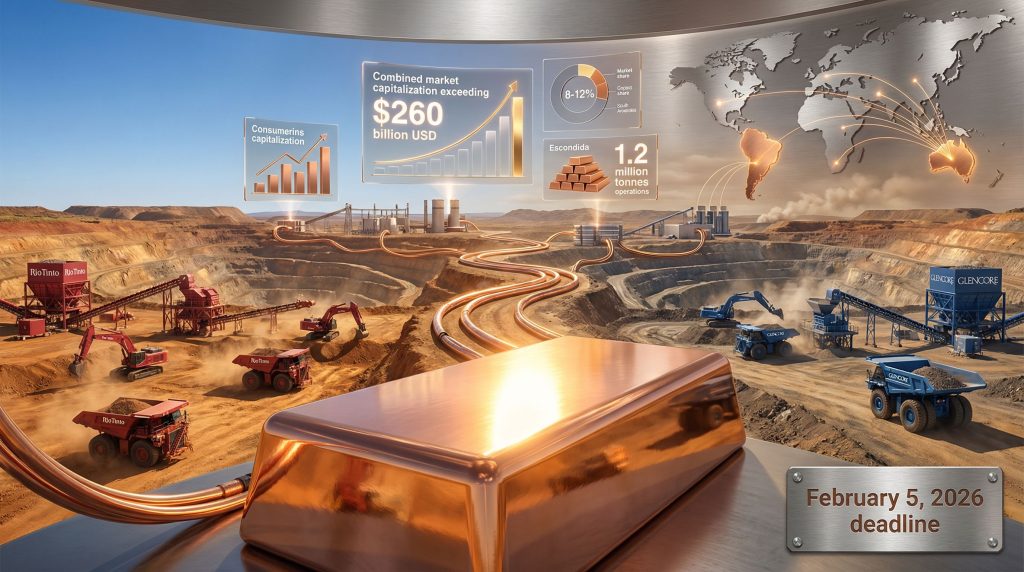 Rio Tinto Glencore merger talks in mines.