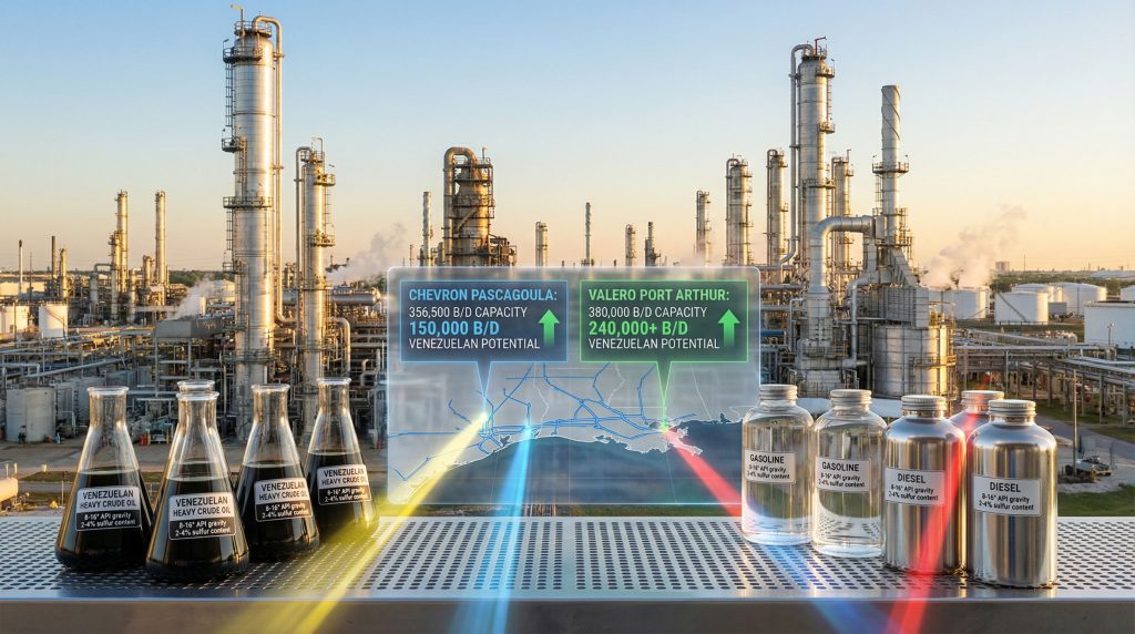 Venezuelan crude increase at US refineries.