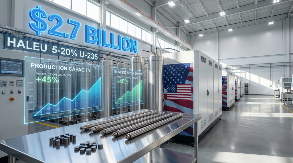 DOE uranium enrichment funding boosts production.