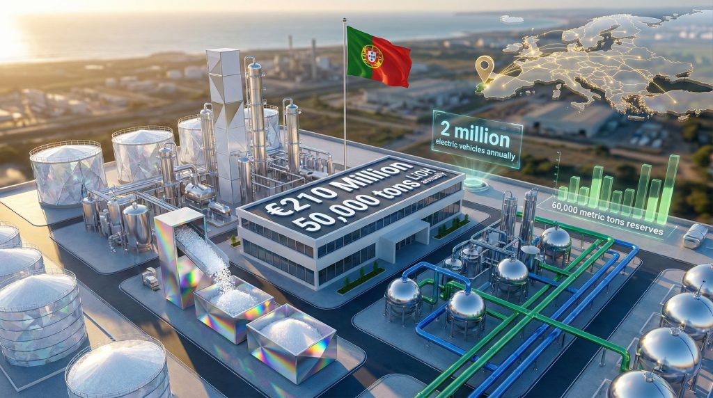 Portugal lithium refinery grant visualized in infographic.