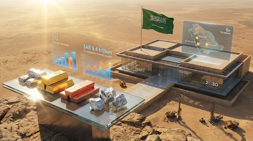 Saudi Industry Ministry mining licenses showcased visually.