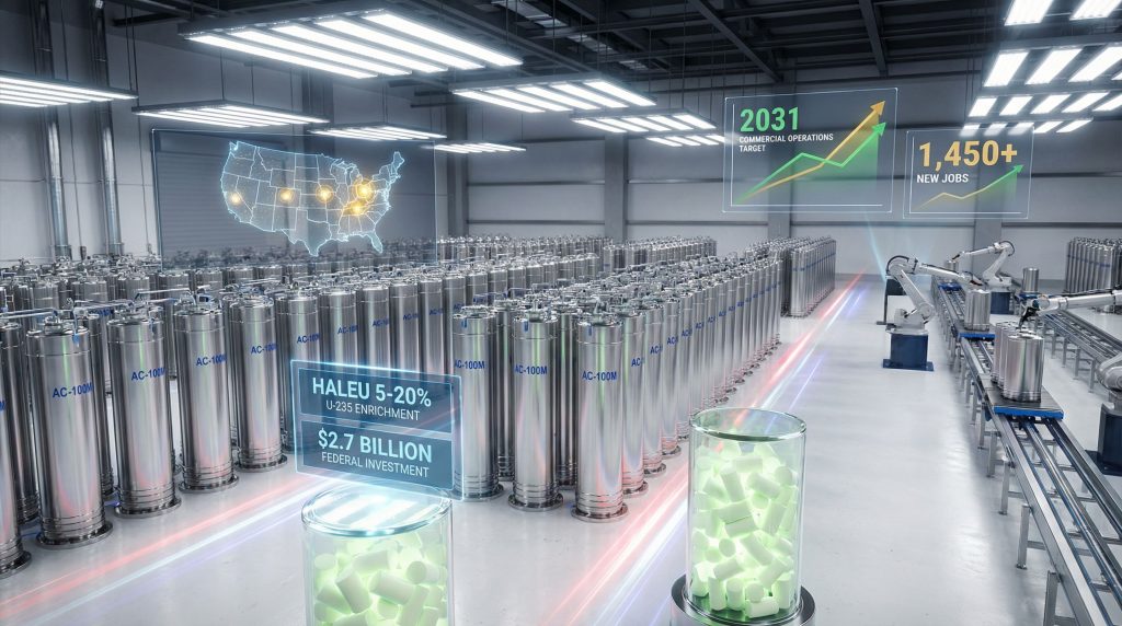 US uranium enrichment funding boosts nuclear industry.