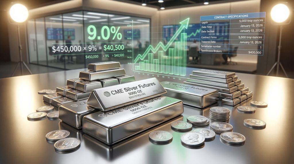 CME silver margin rules visualized with silver bars.
