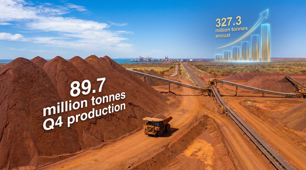 Rio Tinto reports record Q4 iron production.