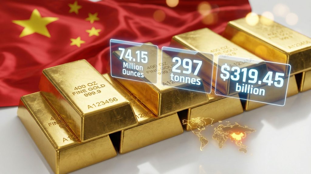 China's gold reserves increase significantly.