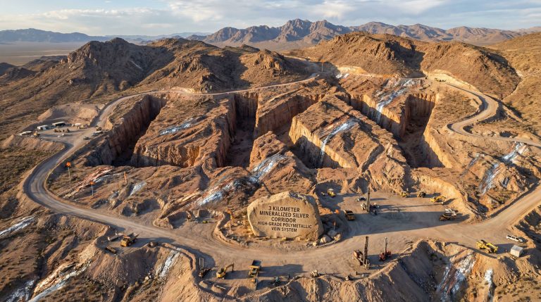 Locksley Resources Ltd-LKY-Silver mining operations in desert landscape.
