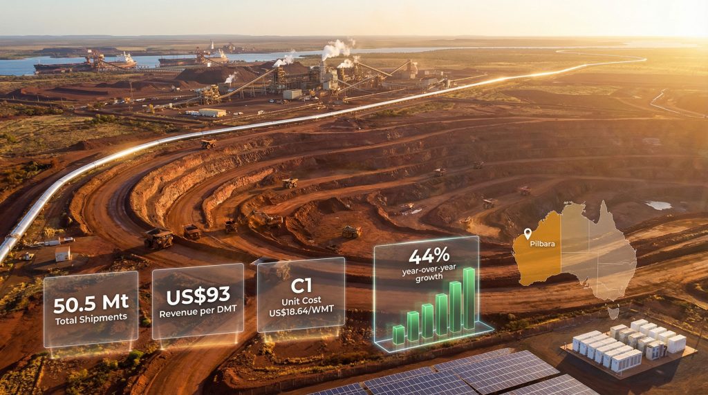 Fortescue iron ore shipments rise in Pilbara.
