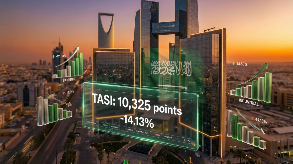 Saudi stock market downturn with graphs.