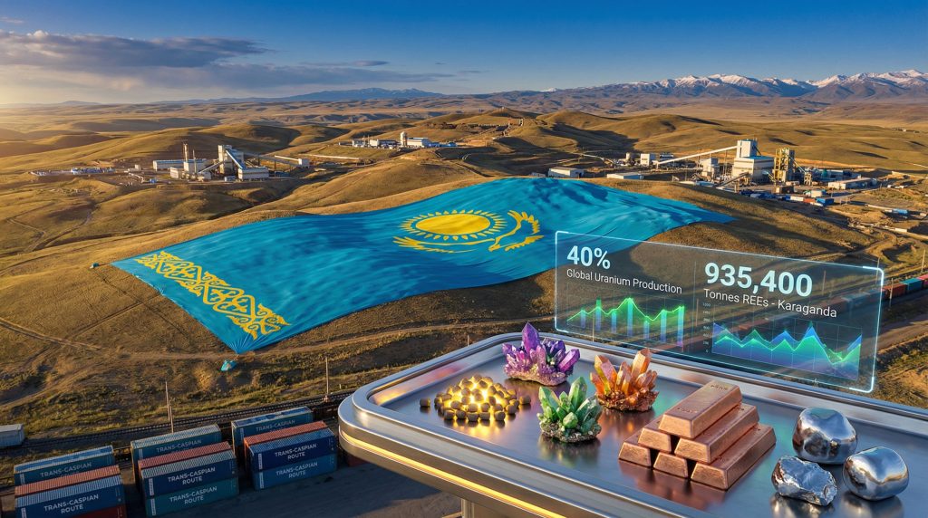 Kazakhstan critical minerals supply chain visualization.