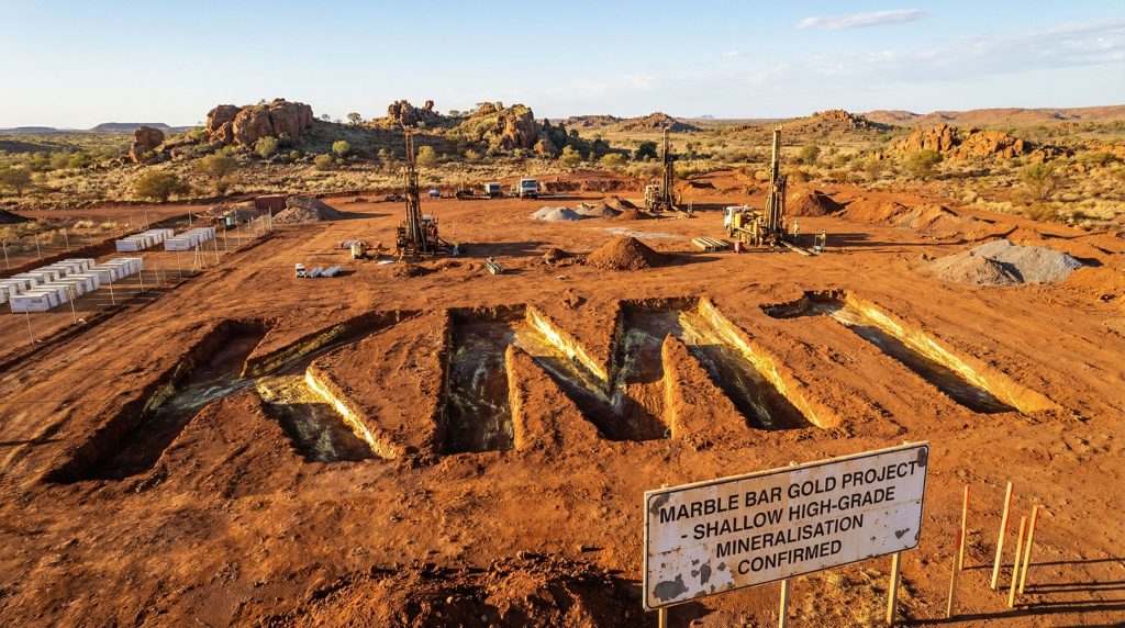 Kali Metals Ltd-KM1-Marble Bar Gold Project excavation site.