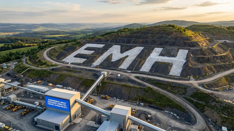 European Metals Holdings Ltd-EMH-Cínovec lithium project site aerial view.