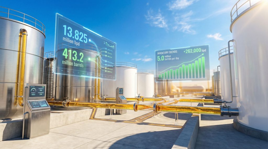 Rising U.S. crude product inventories data.
