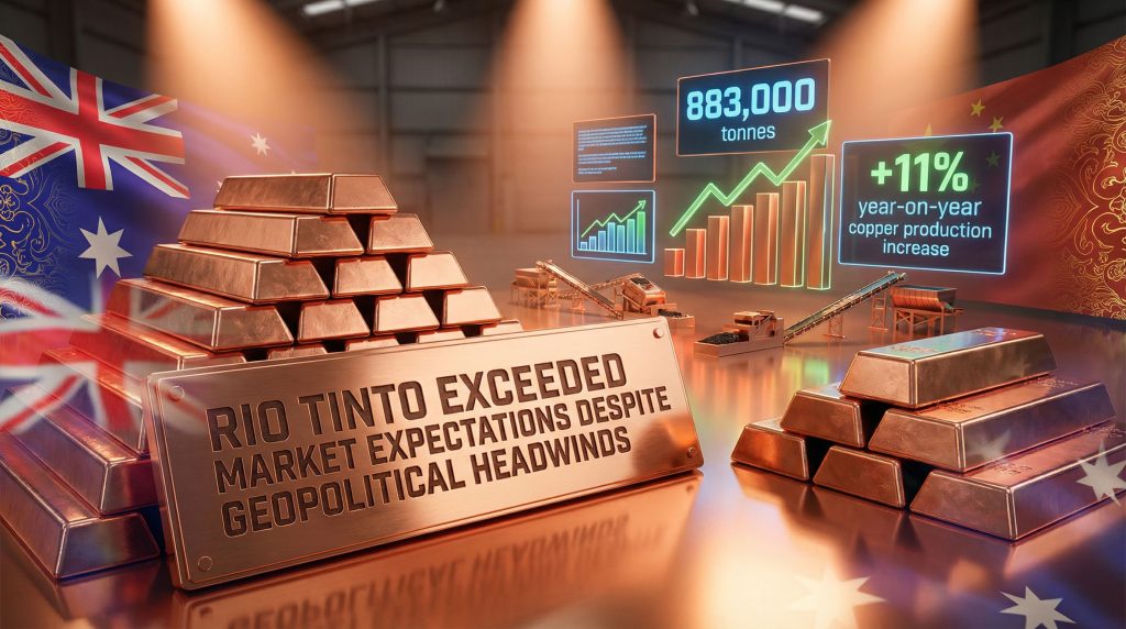 Rio Tinto beats estimates; copper production rises.