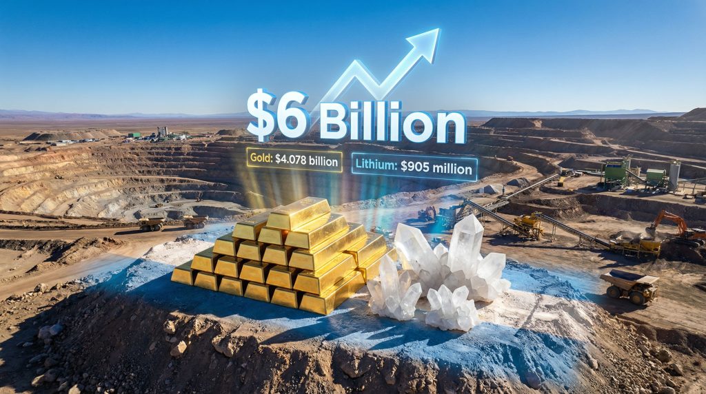 Argentina mining exports 2025 projected at $6 billion.