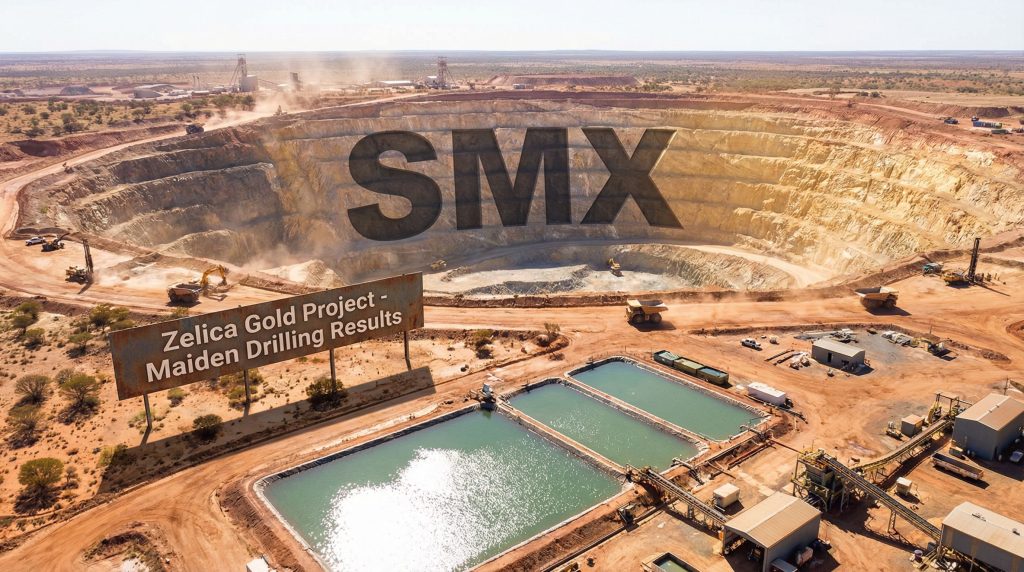 Strata Minerals Ltd-SMX-Zelica Gold Project aerial view.