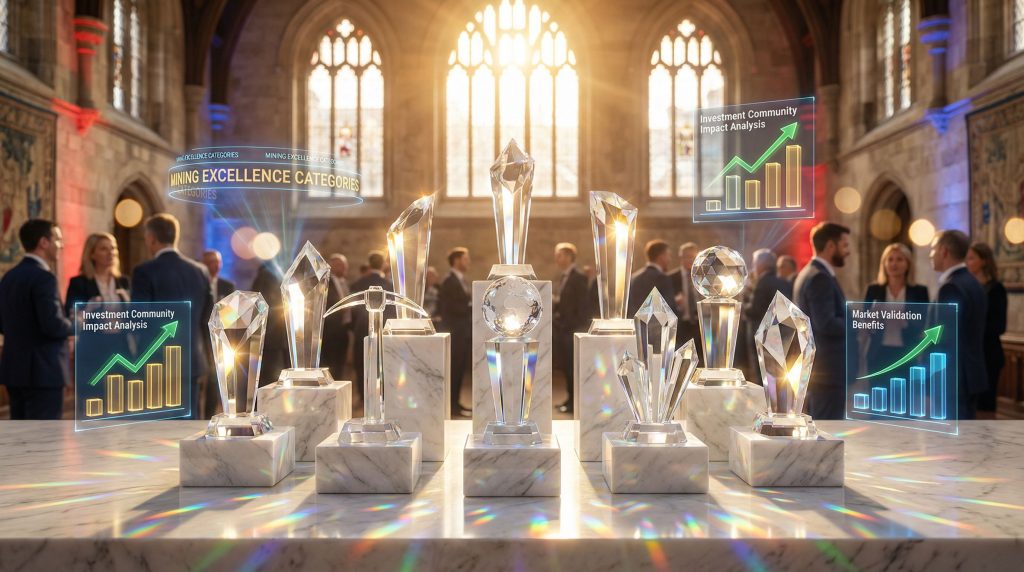 Resourcing Tomorrow Outstanding Achievement Awards trophies displayed.