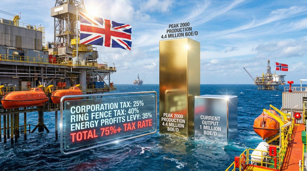 North Sea oil and gas decline illustrated.