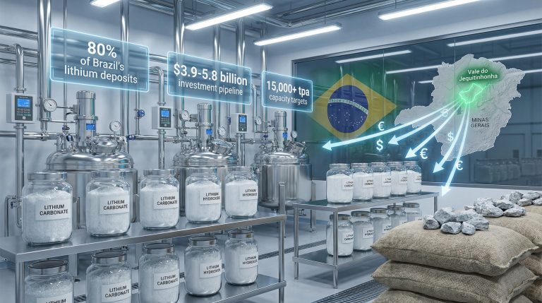 Brazilian lithium refining in Minas Gerais.
