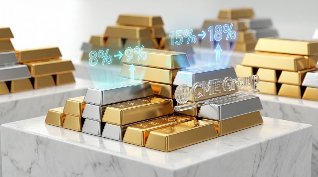 CME Group gold silver bars, margin volatility.