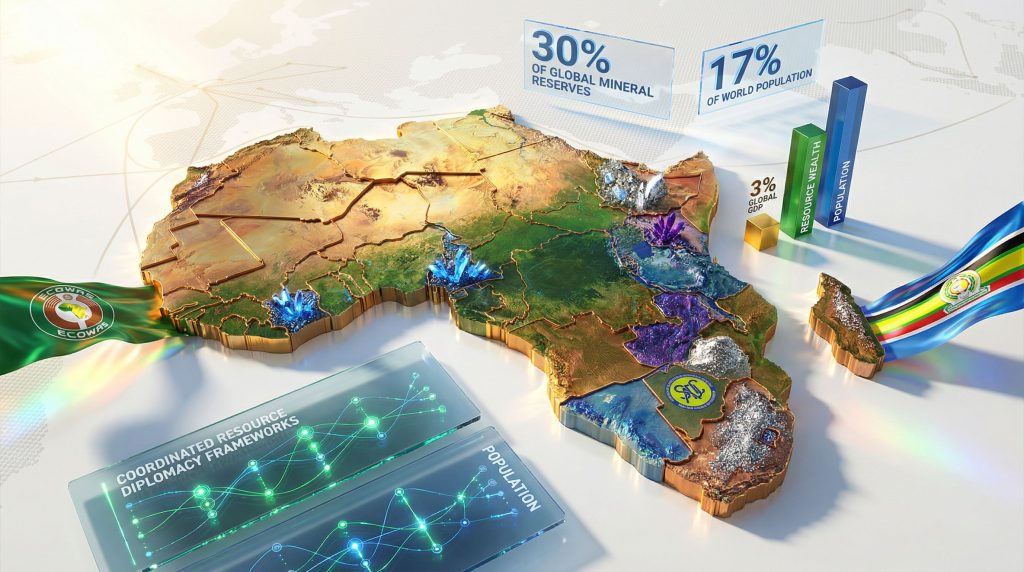 Map of Africa highlighting mineral wealth.