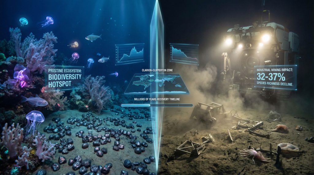 Deep-sea mining's detrimental impact on biodiversity.
