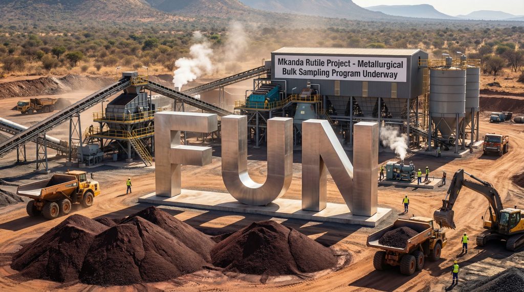 Fortuna Metals Ltd-FUN-Rutile project with oversized FUN sculpture.