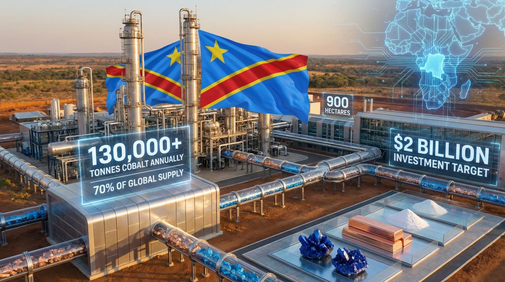 DRC battery mineral value chain infrastructure overview.