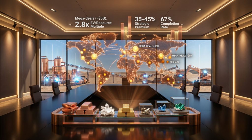 Global mergers and acquisitions in mining visualization.