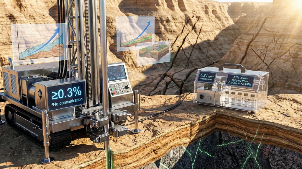 Helium exploration program with advanced equipment.