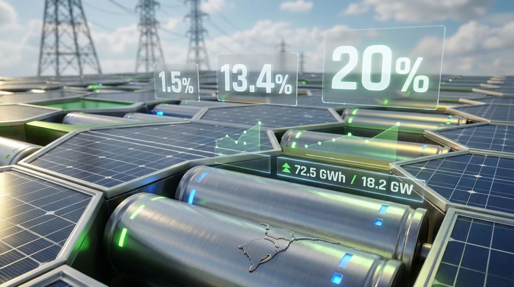 Solar panels and battery energy storage systems.